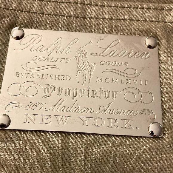 Ralph Lauren Collection 380 NWOT Metallic Mercury Gold Slim Bootcut Jeans. - Picture 4 of 8